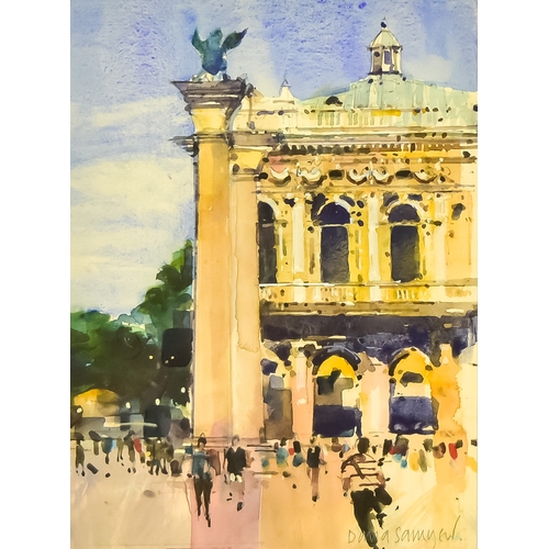 349 - ***David Sawyer (born 1961) - Watercolour - Venetian scene, signed to bottom right corner, 9.5ins x ... 