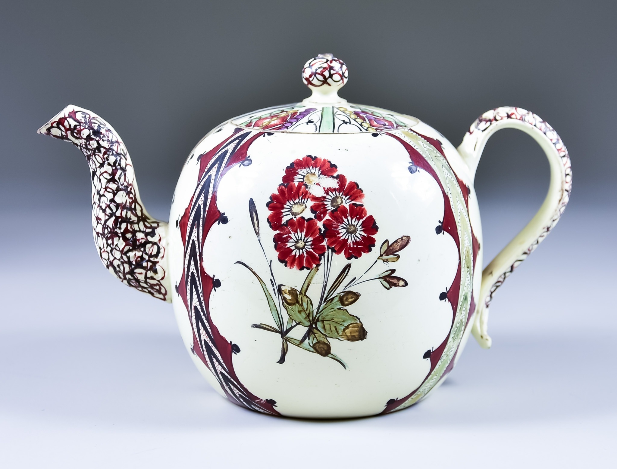 An English Creamware Teapot and Cover, Circa 1768-1770, probably ...