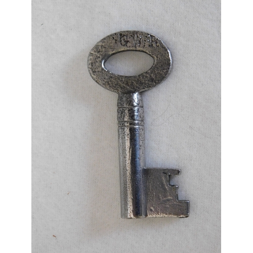 177 - Hobbs & Co G.W.R. large lever brass padlock with original key (also marked G.W.R.)
-Great Western Ra... 