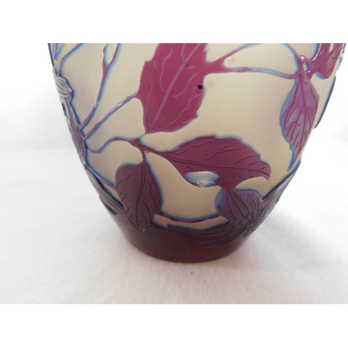183 - Gallé Egg shaped clematis vase with lid
-Émile Gallé (1846-1904)
-height 19½cm (7¾