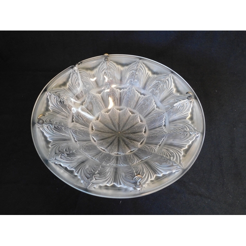 184 - c.1930 signed R Lalique France frosted glass 'Gaillon' scrolling acanthus plafonnier
-René Jules Lal... 