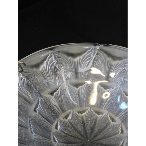 184 - c.1930 signed R Lalique France frosted glass 'Gaillon' scrolling acanthus plafonnier
-René Jules Lal... 