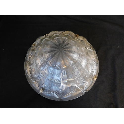 184 - c.1930 signed R Lalique France frosted glass 'Gaillon' scrolling acanthus plafonnier
-René Jules Lal... 
