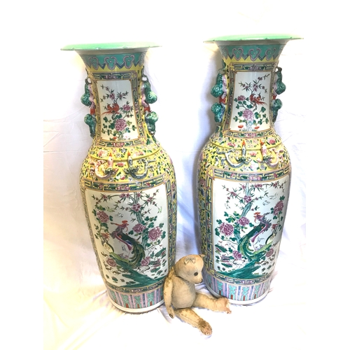 188 - Pair of 20th Century Oriental Floor standing Famille Rose Vases
-height 121cm (47¾