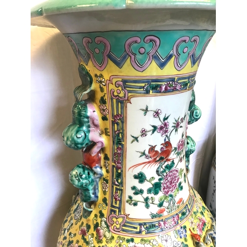 188 - Pair of 20th Century Oriental Floor standing Famille Rose Vases
-height 121cm (47¾