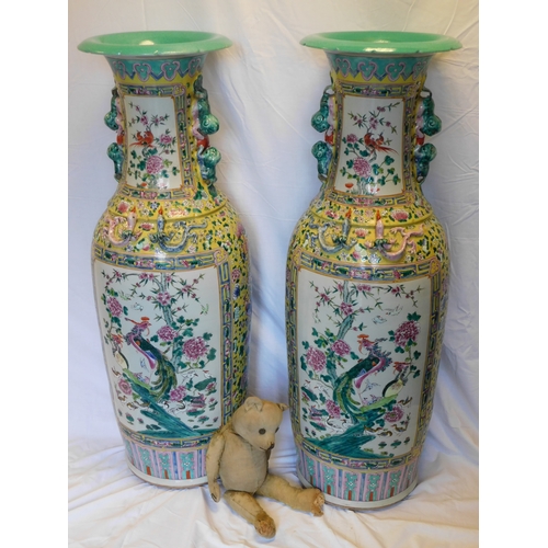 188 - Pair of 20th Century Oriental Floor standing Famille Rose Vases
-height 121cm (47¾