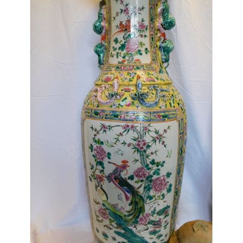188 - Pair of 20th Century Oriental Floor standing Famille Rose Vases
-height 121cm (47¾