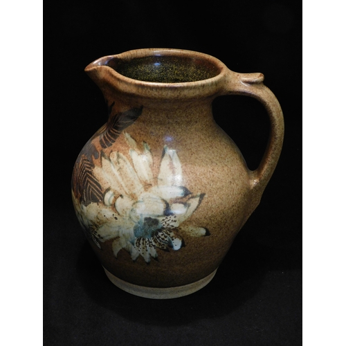 219 - Studio pottery jug / pitcher by David Eeles (1933-2015)
-woodfired in a 3 chambered climbing kiln to... 