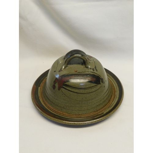220 - Studio pottery earthenware cheese dish + cover by Michael Casson OBE (1925-2003)
-diameter 31cm (12¼... 