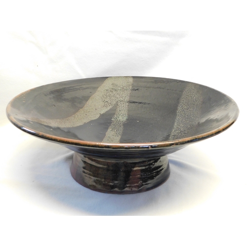 223 - Studio pottery large dish by Trevor Corser (1938-2015), St Ives
-diameter 42½cm (16¾