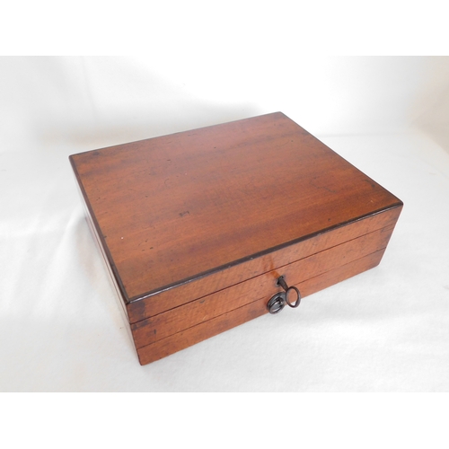 240 - James Newman mahogany artists box with key and mostly original contents inc palette and paints
-the ... 