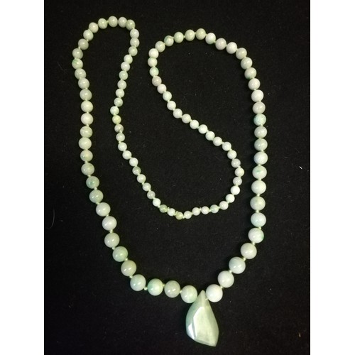 7 - Green jade necklace in original retail box - Imrie & Lawrence, Lahore & Simla, India
-length 28