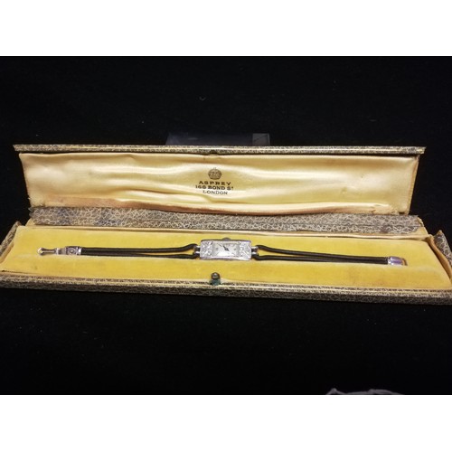 41 - Asprey platinum and diamond cocktail watch
-original box (damaged)