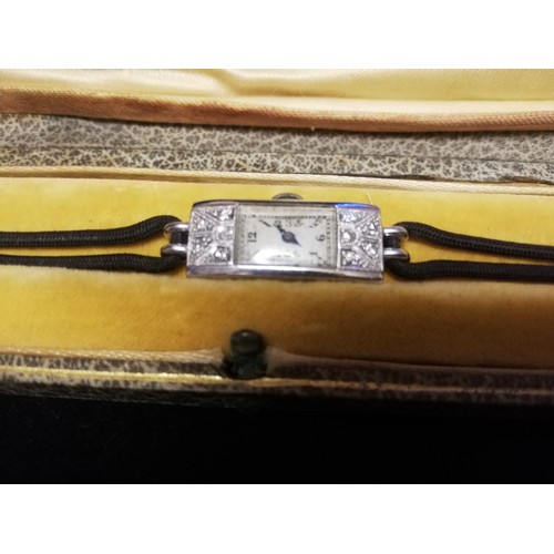 41 - Asprey platinum and diamond cocktail watch
-original box (damaged)
