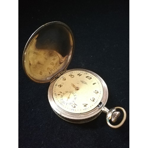 48 - Gold plated German pocket watch by Wempe
-a/f running order but lacking minute hand & glass
-2