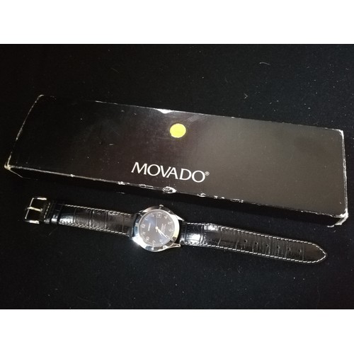 58 - Movado chronometer automatic stainless steel cased wristwatch - boxed (inner & outer)