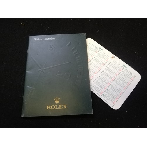 70 - Rolex datejust booklet & calendar card dated 2003