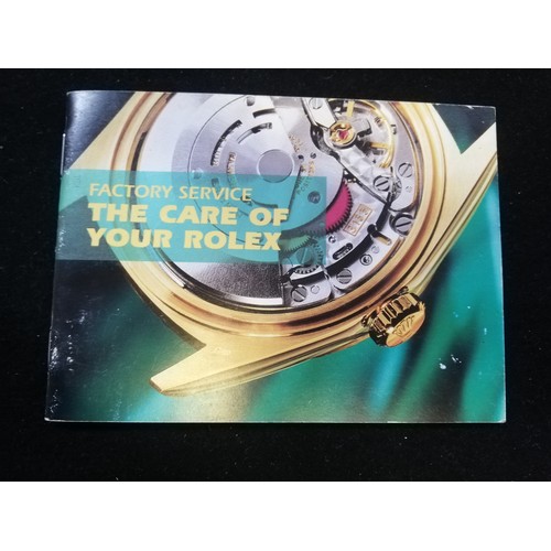 75 - Rolex oyster factory service - the care of your rolex pamphlet