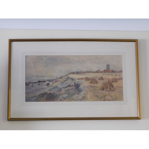 96 - William Perkins Babcock (1826-99) framed watercolour painting of a French landscape showing wheat sh... 
