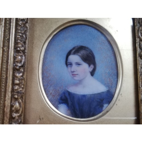 106 - 2 x portrait miniatures on ivory in gilt gesso frames framed by Paul Vacani, 157 Fulham Road, London... 