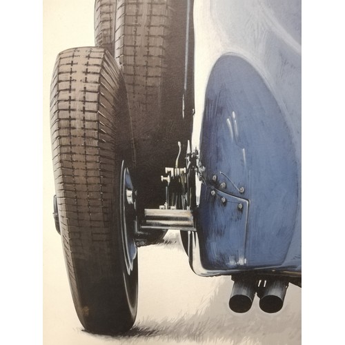 113 - Oil painting by Tony Upson of a vintage Bugatti (?) 46