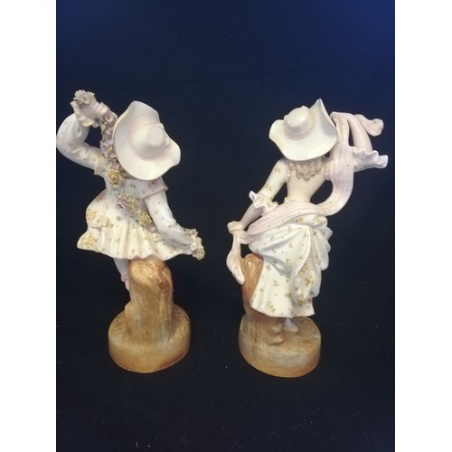 168 - Continental biscuit ware figurines - pair of boy & girl 12