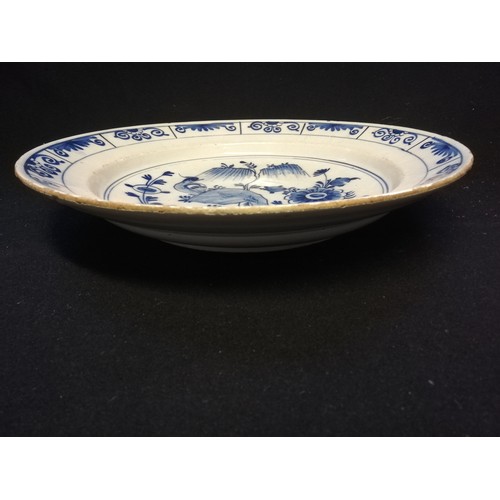 171 - Delft charger with bird & flower decoration
-13½