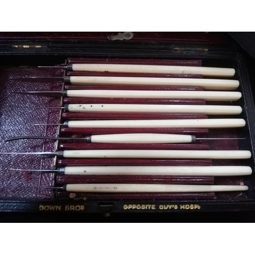 177 - 2 x Cased surgeons / surgical instruments (inc opthalmic speculum) by Down Bros 21 St Thomas Street ... 