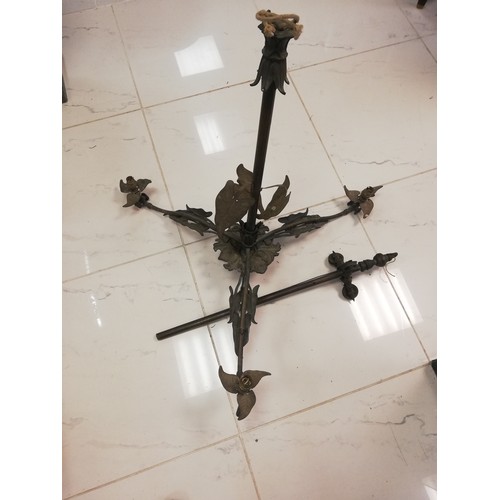 182 - Art nouveau brass light fitting with leaf design
Height @29