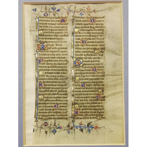 201 - Illuminated leaf of vellum from East Anglian Breviary 
c.1400 4½