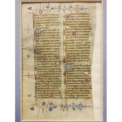 201 - Illuminated leaf of vellum from East Anglian Breviary 
c.1400 4½