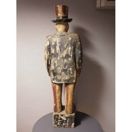 222 - Floor standing figure of American interest - Uncle Sam original folk / naive painted cigar store typ... 