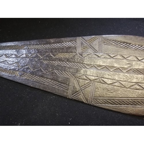 232 - early 20th century ethnic ceremonial hoe / paddle with lanceolate shaped blade
-approx 66