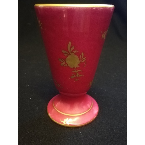 54 - French hand gilded floral decorated vase with makers information (Editions D'Art A Tirage Reserve Su... 