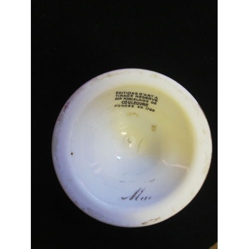 54 - French hand gilded floral decorated vase with makers information (Editions D'Art A Tirage Reserve Su... 