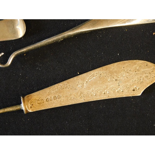 6 - Silver plated basket, cruet etc. inc silver knife blade