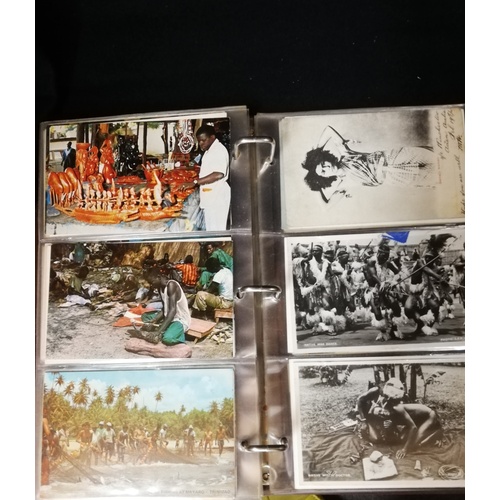 29 - 128 vintage postcards from Africa, Egypt, Asia, Somalia, Trinidad, Morocco, Burma, Japan and Singapo... 