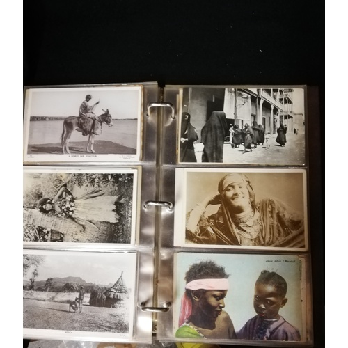 29 - 128 vintage postcards from Africa, Egypt, Asia, Somalia, Trinidad, Morocco, Burma, Japan and Singapo... 