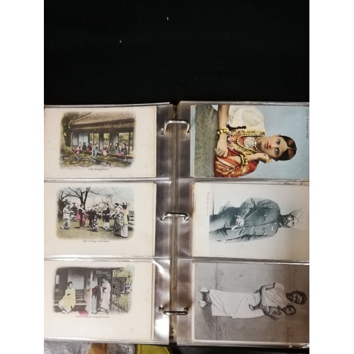 29 - 128 vintage postcards from Africa, Egypt, Asia, Somalia, Trinidad, Morocco, Burma, Japan and Singapo... 