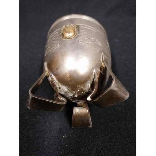 42 - Egyptian revival plated cup w/ scarab beetle decoration - 3¾