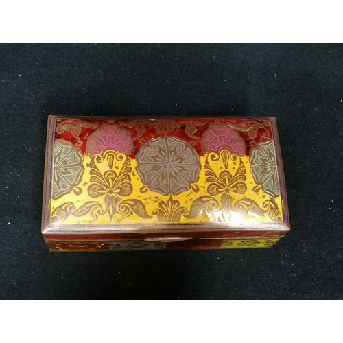 30 - Indian enamelled brass box 6¼