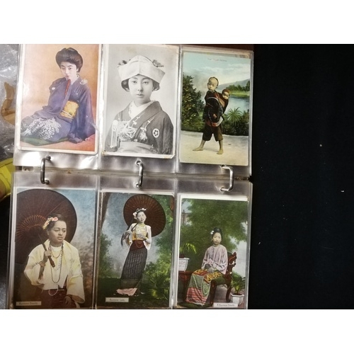 29 - 128 vintage postcards from Africa, Egypt, Asia, Somalia, Trinidad, Morocco, Burma, Japan and Singapo... 