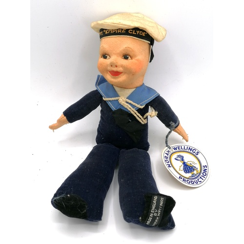 75 - Norah Wellings Jollyboy : HMT Empire Clyde doll with original label - height 8