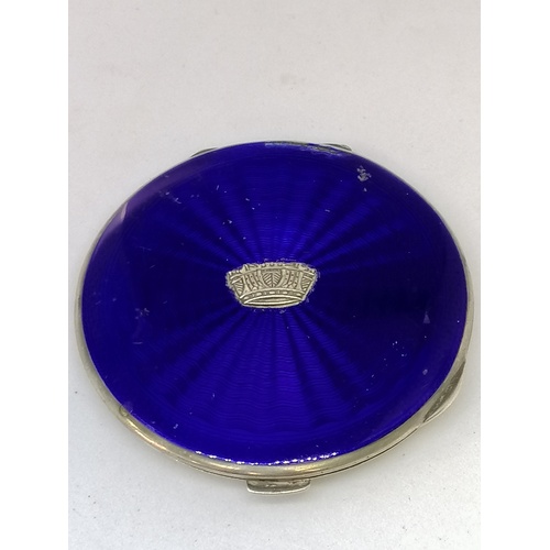 107 - Silver and blue enamel compact by John William Barrett - 3