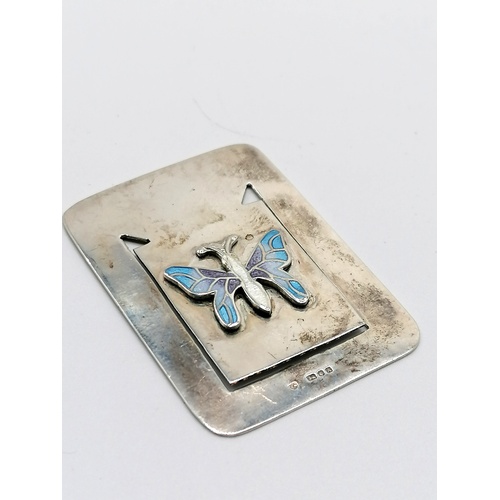 113 - 1982 Silver enamel butterfly bookmark by Ari D Norman