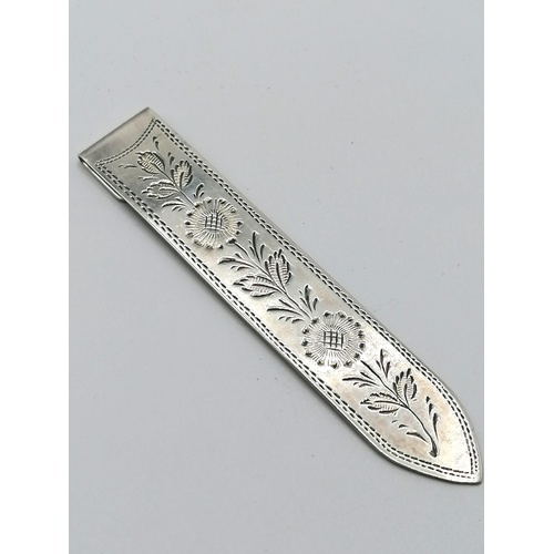 115 - 1909 silver floral bookmark by Sydney & Co