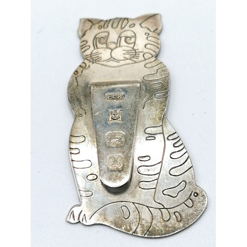 117 - 1997 silver cat bookmark by Harrison Brothers & Howson Ltd - 2¼