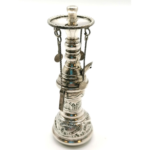120 - Persian silver opium pipe - marks to base - 4¼