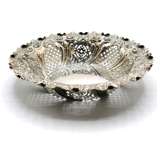 142 - 1893 Silver pierced dish by Fenton Brothers (Samuel Fenton & William Staniforth) - 6½