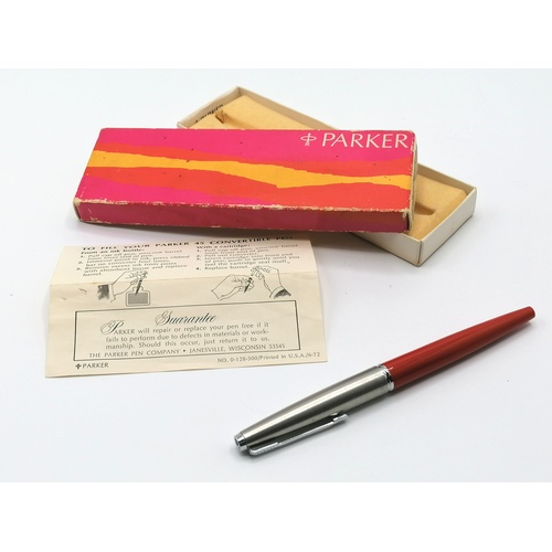150 - Parker 45 USA in red with original box & instructions